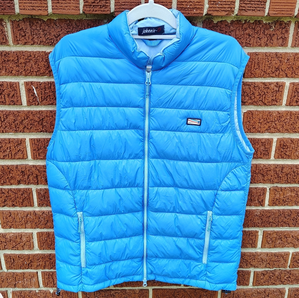 - JOHNNIE-0 MENS UNISEX SZ M HUDSON ZIP UP PUFFER GOLF VEST COLOR R…